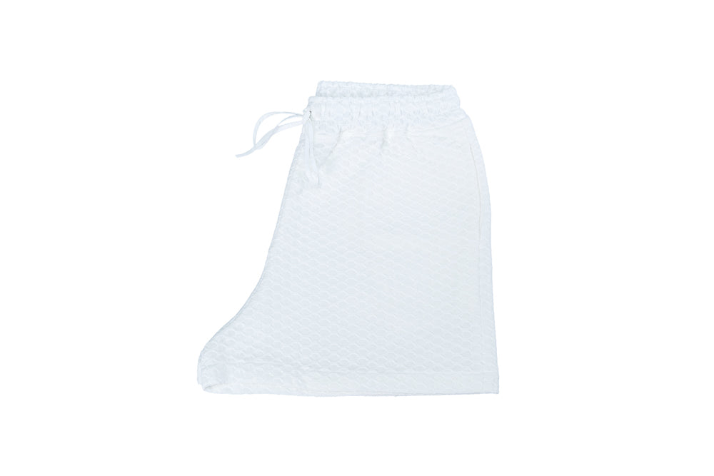 Shorts Pages Blanches Tecido Decor Favos Branco
