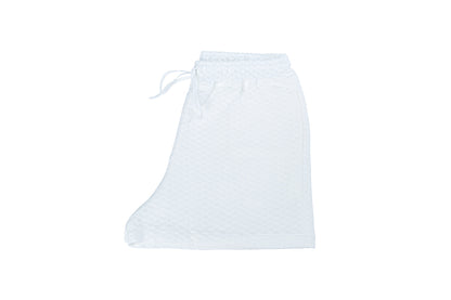 Shorts Pages Blanches Tecido Decor Favos Branco