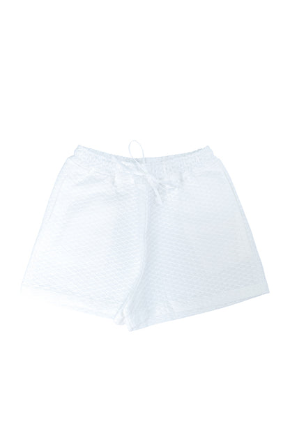 Shorts Pages Blanches Tecido Decor Favos Branco