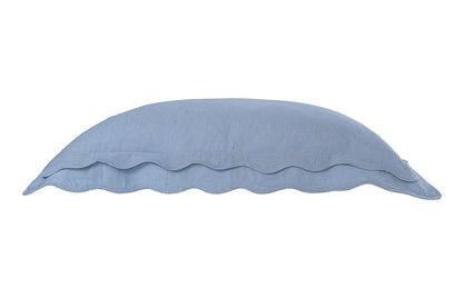 Fronha Avulsa Soleil De Souvenis Linho Azul Costas 600 Fios Branco