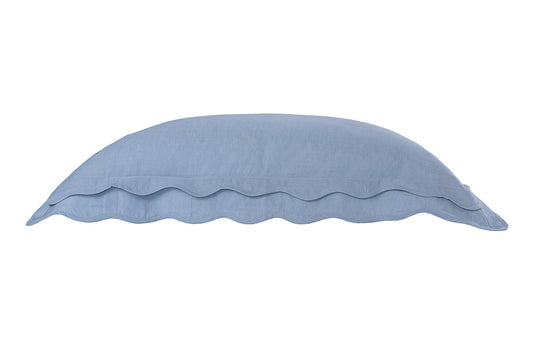 Fronha Avulsa Soleil De Souvenis Linho Azul Costas 600 Fios Branco