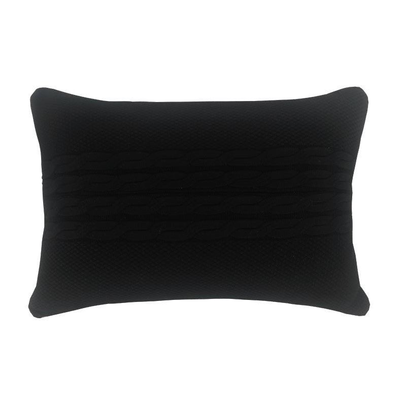 almofada em tricô trança cor preta