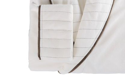 Robe Refúgio Em Veludo Off White/Marrom Cacau Detalhes Matelassê Tam Único - Muguet Home
