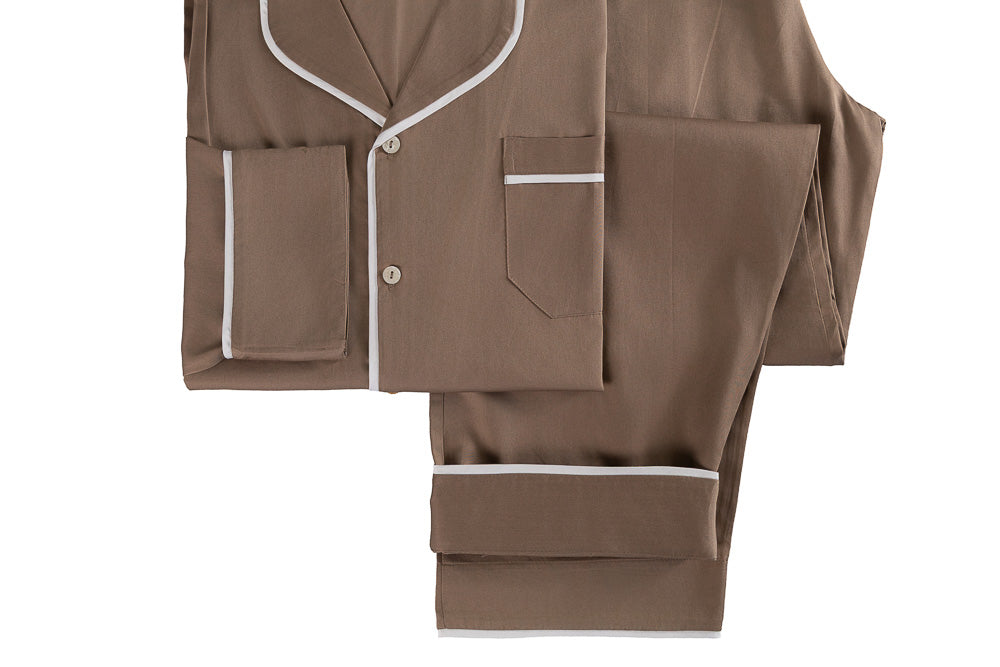 Pijama Refúgio Masculino Marrom Cacau 600 Fios - Muguet Home