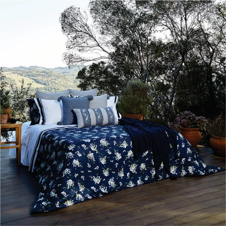 Capa Para Duvet Bonheur Du Muguet Estampado Marinho