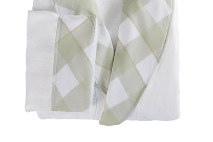 Roupão Refúgio Natural Atoalhado Branco/Xadrez Verde Tam Único - Muguet Home