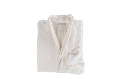 Robe Refúgio Campestre Feminino Veludo Off White Longuete Tam Ùnico - Muguet Home