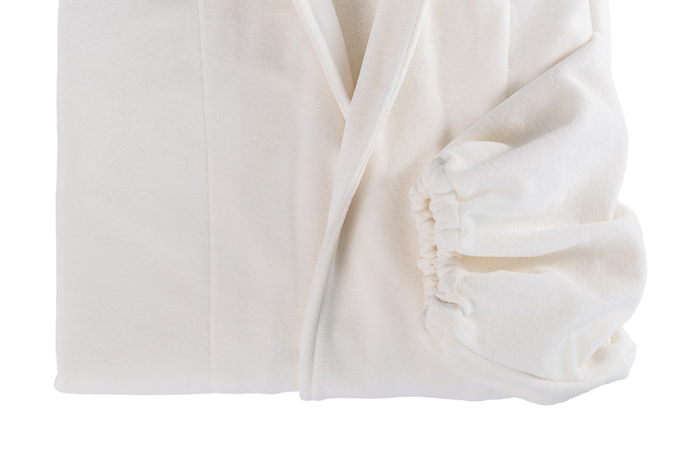 Robe Refúgio Campestre Feminino Veludo Off White Longuete Tam Ùnico - Muguet Home