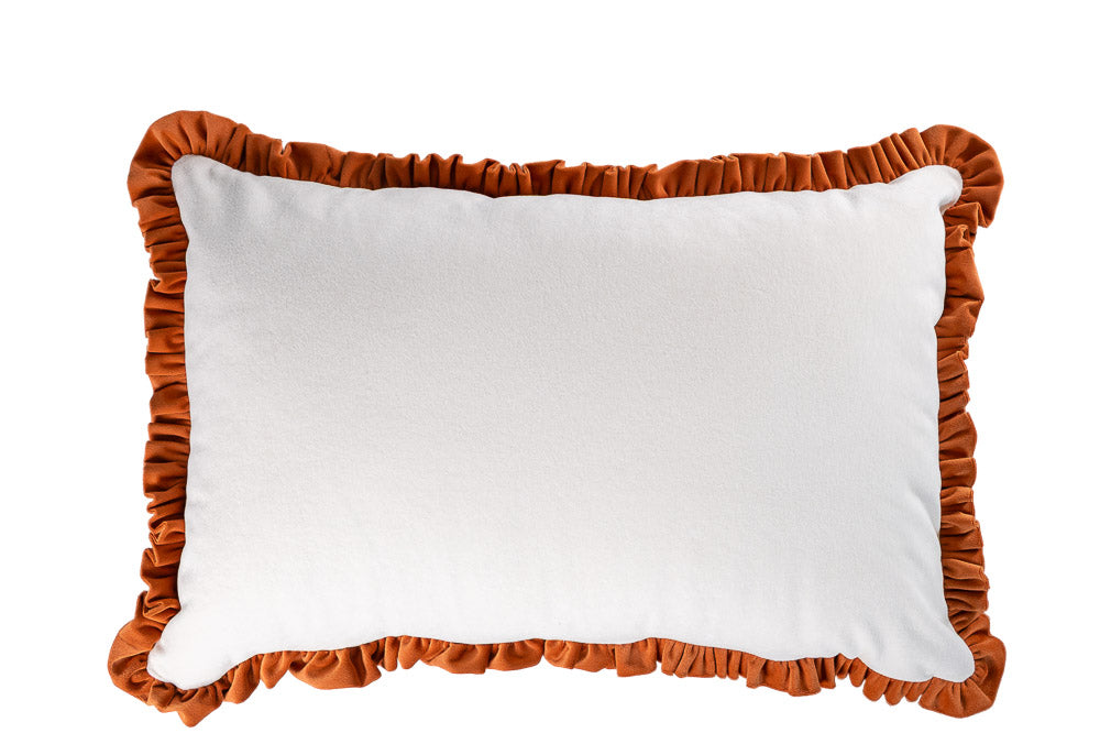 Almofada Veludo Off White E Rouge De Fer Babados 40x60 - Muguet Home