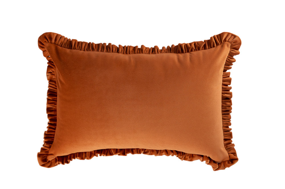 Almofada Veludo Off White E Rouge De Fer Babados 40x60 - Muguet Home