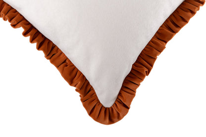 Almofada Veludo Off White E Rouge De Fer Babados 40x60 - Muguet Home