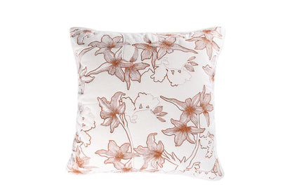 Almofada Veludo Off White Bordada Floral Rouge De Fer 50x50 - Muguet Home