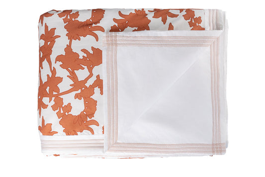 Colcha Quilt Refúgio Campestre Dupla Face Estampado Floral e Branco 600 Fios Bordado - Muguet Home
