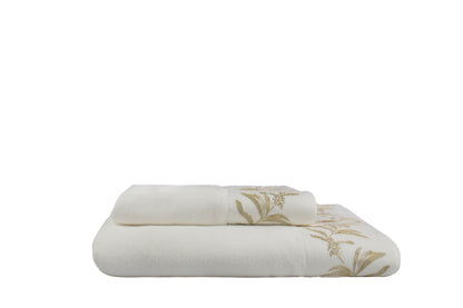 Set Banho 2 Peças Le Jardin D'Éden  - Royale Air Cotton  Barrado Mil Fios Bordado