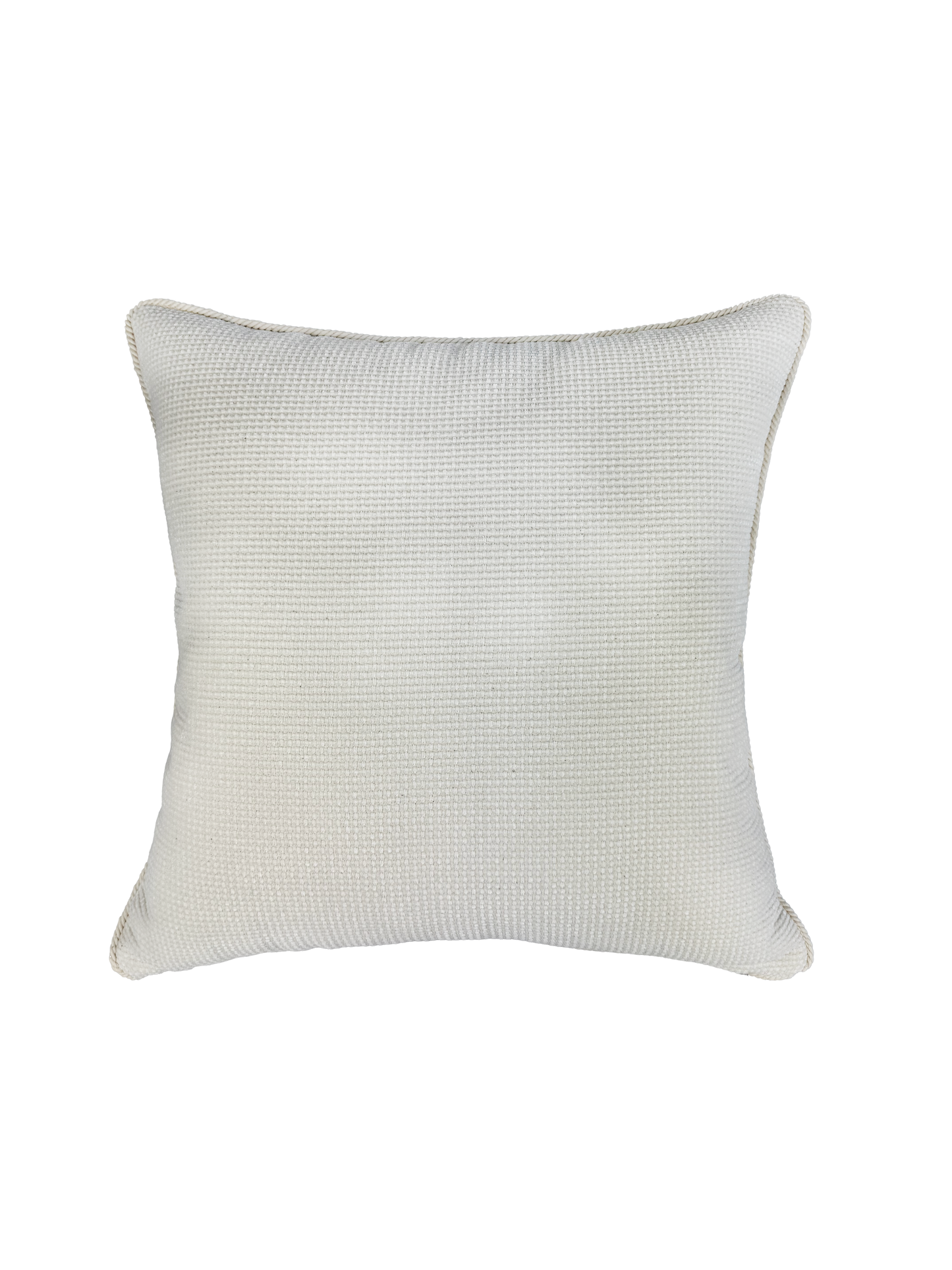 Almofada Canto Das Conchas Tecido Decor Chenille Cordão Cru 50x50