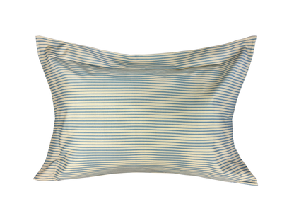 Fronha Avulsa Canto Das Conchas Estampado Listrado Azul E Bege 600 Fios