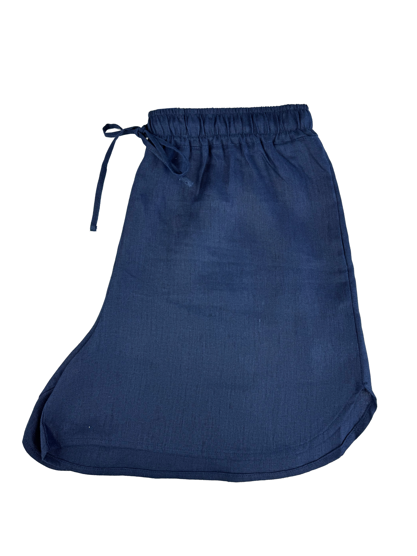Shorts Canto Das Conchas Linho Marinho Alfaiataria