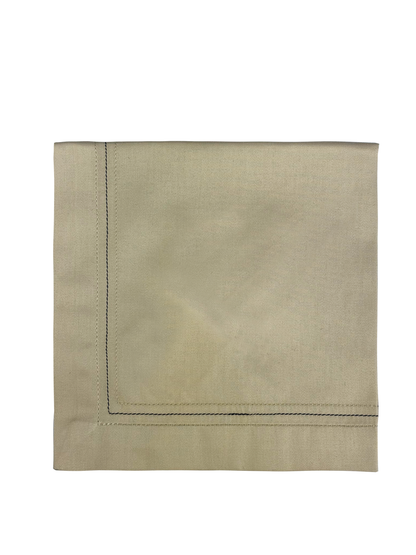 Guardanapo Canto Das Conchas 600 Fios Bege Bordado Pespontos 45x45
