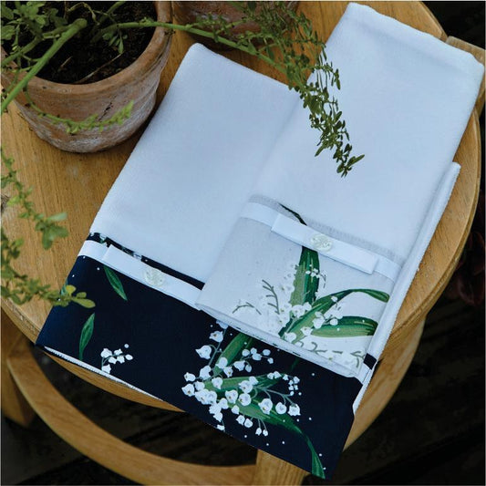 Toalha De Visita Bonheur Du Muguet Linho 2 Pecas 37x54